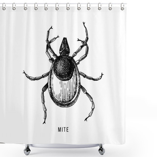 Personality  Hand Drawn Wood Tick Shower Curtains