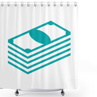 Personality  Money  - Button - Money Concept Icon. Pile Of Cash Concept Icon. Shower Curtains