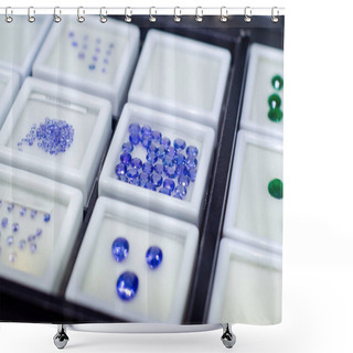 Personality  Faceted Tanzanite Gemstone For Sale In The Jewelry Store. Shower Curtains
