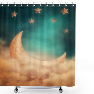 Personality  Moon And Stars Shower Curtains