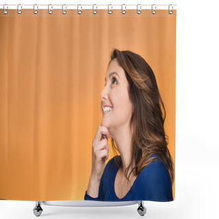 Personality  Thoughtful Happy Woman  Shower Curtains