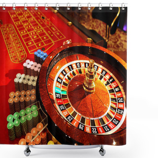 Personality  Roulette At The Casino. Casino Concept Shower Curtains