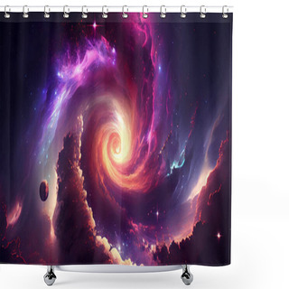 Personality  Spiral Galaxy, Science Fiction Wallpaper. Elements Of This Image Furnished By Nasa Shower Curtains