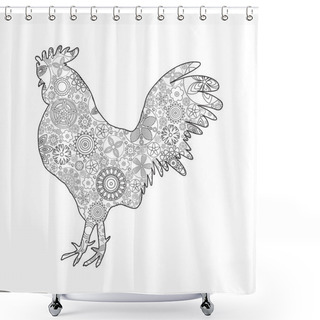 Personality  Stylized Decorated Rooster Shower Curtains