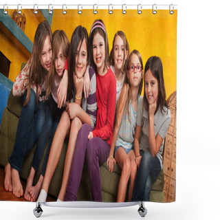 Personality  Group Of Young Girls Shower Curtains