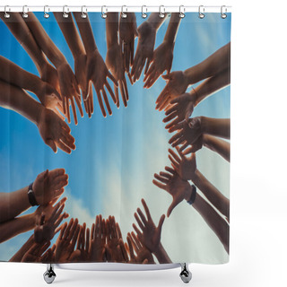 Personality  Hands Forming A Circle Shower Curtains