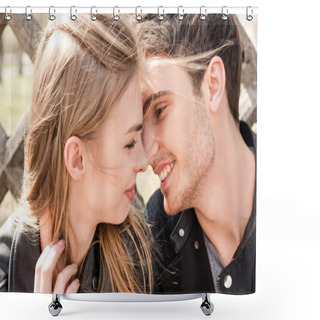 Personality  Man Kissing Girlfriend Shower Curtains