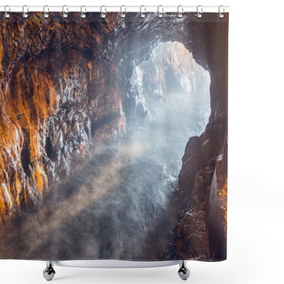 Personality  Sandanbeki Cave Shower Curtains