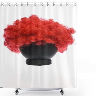 Personality  Red Curly Clown Wig Shower Curtains