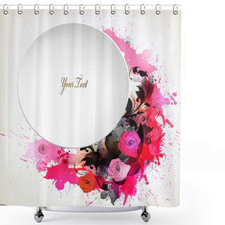 Personality  Abstract Flower With Colorful Elements, Blots And Place For Your Text. Shower Curtains