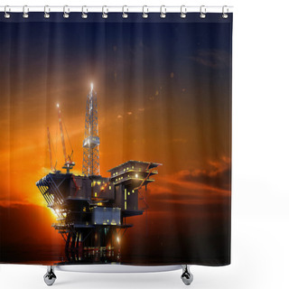 Personality  Oil Rig Shower Curtains