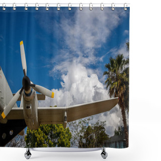 Personality  Airplane Monument In Buenos Aires Shower Curtains