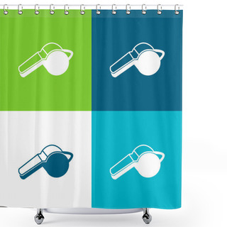 Personality  Black And White Whistle Variant Flat Four Color Minimal Icon Set Shower Curtains