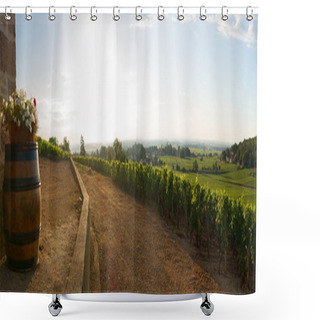 Personality  Panoramic View Of Vineyards In Burgundy, France Shower Curtains