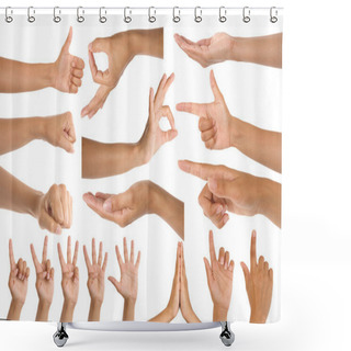 Personality  Woman Hand Gestures Shower Curtains