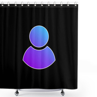 Personality  Black Male User Symbol Blue Gradient Vector Icon Shower Curtains