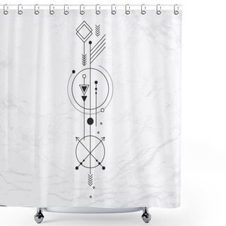 Personality  Geometric Abstract Mystic Symbol Shower Curtains