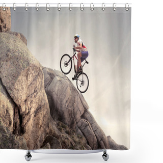 Personality  Mountain Bike Shower Curtains