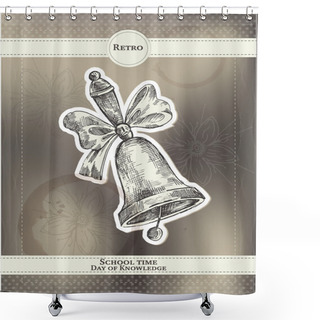 Personality  Back To School Vector Design. Hand Drawn Vintage Background Shower Curtains