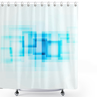 Personality  Blue Squares On A White Background Shower Curtains