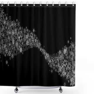 Personality  Black And White Snowflakes Background.  Shower Curtains