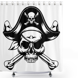 Personality  Pirate Skull And Crossed Bones Shower Curtains