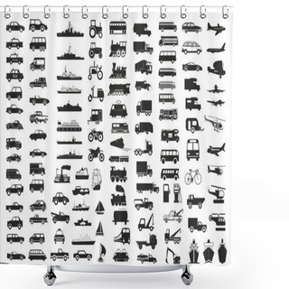 Personality  Vector Collection Of Various Vehicles Shower Curtains