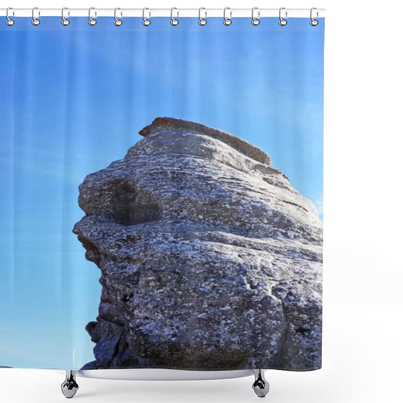 Personality  The Sphinx On Bucegi Mountains In Romania Shower Curtains