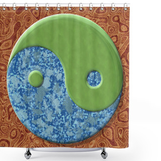 Personality  Yin-yang Symbol With Seamless Generated Texture Background Shower Curtains