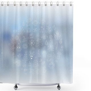 Personality  Doodle Christmas Elements Shower Curtains