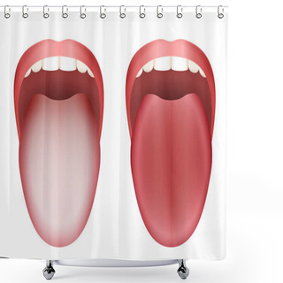 Personality  Coated Tongue Clean Tongue Shower Curtains