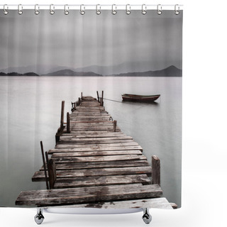 Personality  Pier And Boat Shower Curtains