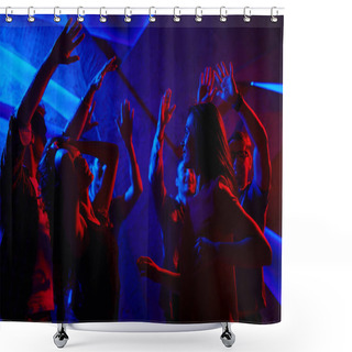 Personality  Joyful Dancers With Raised Hands Shower Curtains