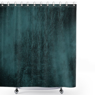 Personality  Emerald Green Blue Abstract Textured Background Texture To The Point With Spots Of Paint. Layout For Design Shower Curtains