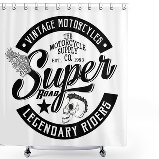 Personality  Vintage Motorcycles Graphic Shower Curtains