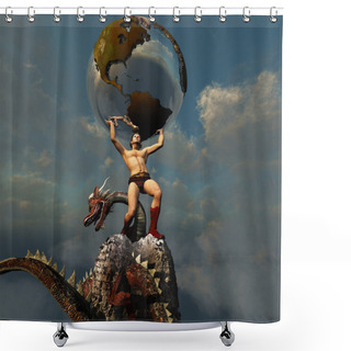 Personality  Atlas The Titan Shower Curtains