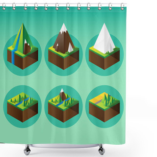 Personality  Mountain Graphic Elements. Vector Illustration. Shower Curtains