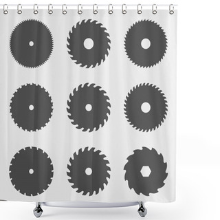 Personality  Set Of Circular Saw Blades Shower Curtains