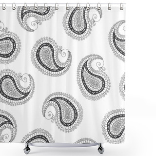 Personality  Seamless Pattern Of Indian Cucumbers Shower Curtains