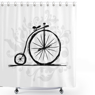 Personality  Bicycle Retro, Sketch For Your Design Shower Curtains