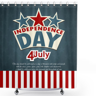 Personality  USA Independence Day Banner With US Flag. Vector Illustration Shower Curtains