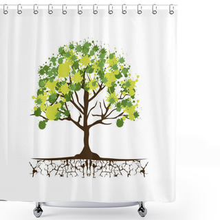 Personality  Green Trees With Some Leaves Icon Shower Curtains