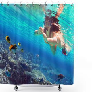 Personality  Snorkeling In The Tropical Sea Shower Curtains
