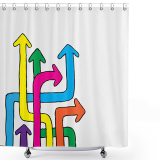 Personality  Arrow Sign Icon Set Shower Curtains