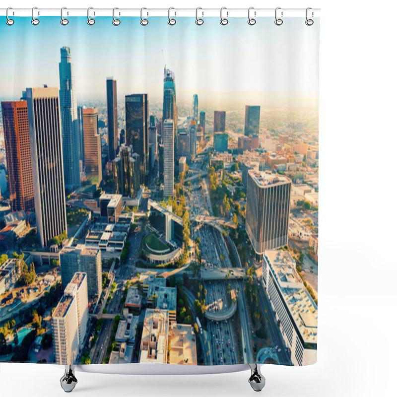 Personality  Aerial View Of Downtown Los Angeles Shower Curtains