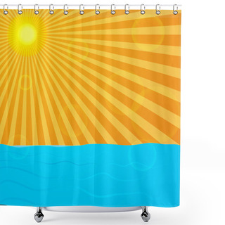Personality  Sun Over The Ocean Shower Curtains