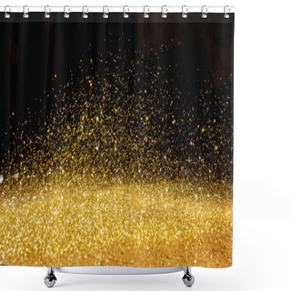 Personality  Golden, Shining Powder Scattered Over The Dark Background Shower Curtains