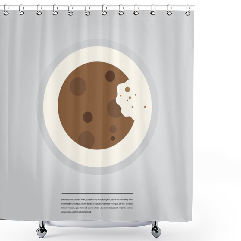 Personality  cookies on plate and lorem ipsum text shower curtains