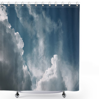 Personality  Full Frame Image Of Blue Cloudy Sky Background Shower Curtains