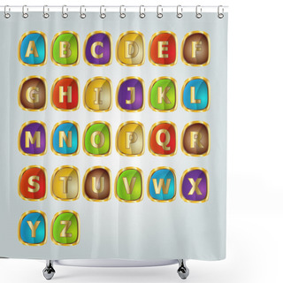 Personality  Alphabet Set.  Vector Illustration Shower Curtains
